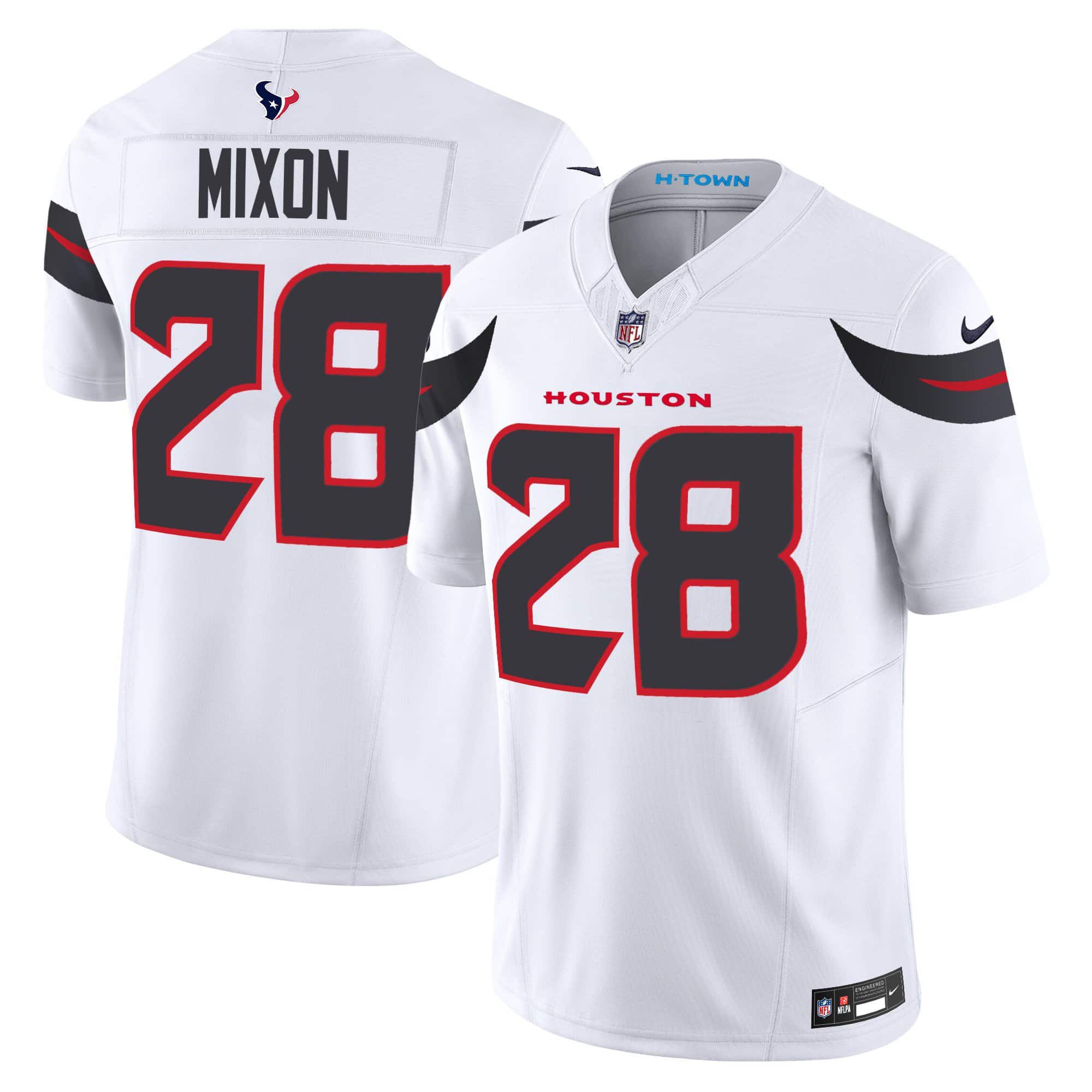Men Houston Texans #28 Mixon White 2024 Nike Vapor Limited NFL Jersey